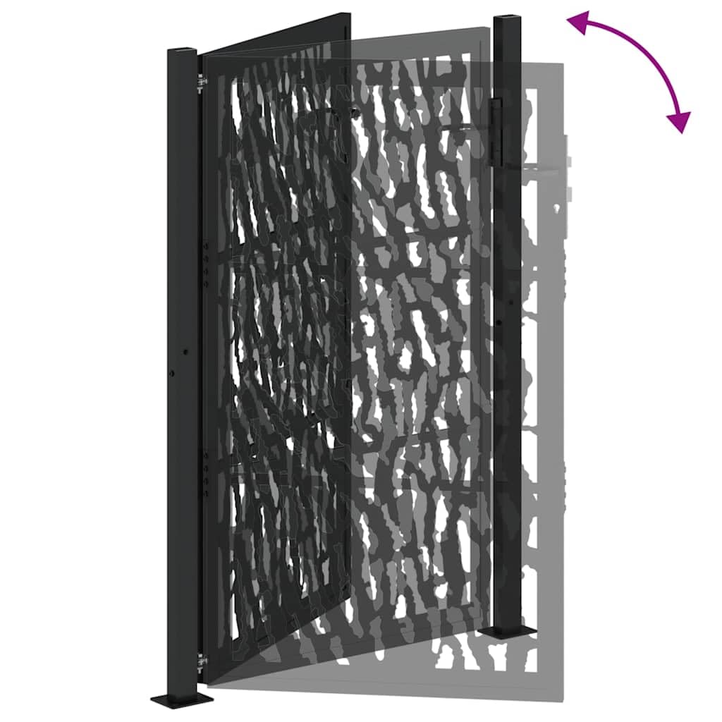 vidaXL Heim & Garten Gartentor Stahl Schwarz 100x150 cm Trace