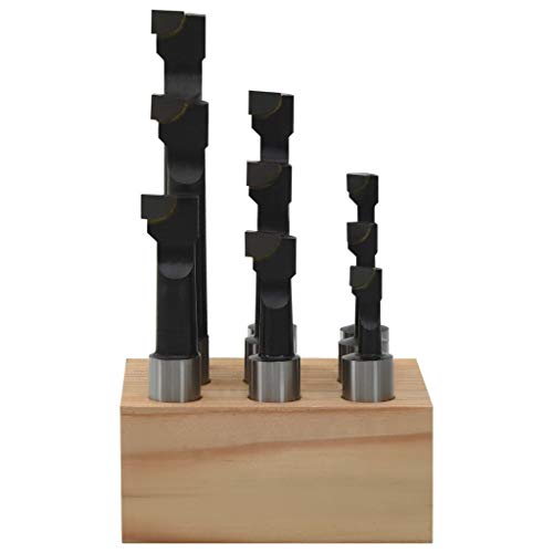 vidaXL Heimwerker Bohrstangen 9-tlg. 12 mm Holzsockel Stahl