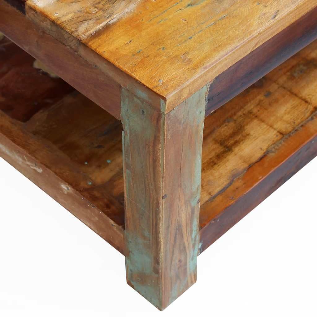 vidaXL Möbel Couchtisch Altholz Massiv 90x45x35 cm