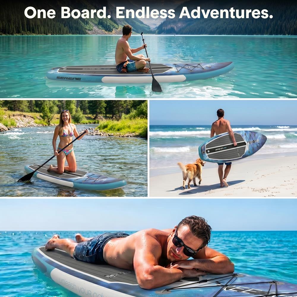 Serenelife SUP Board Aufblasbar 10'6" Space Blue Set