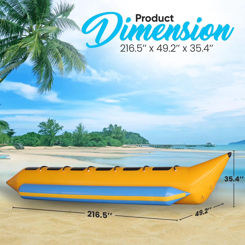 Serenelife Pool Set Bananenboot 6 Personen PVC aufblasbar