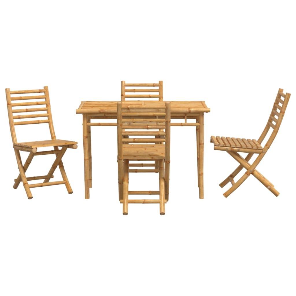 vidaXL Garten-Essgruppe Bambus 5-tlg. klappbar natur