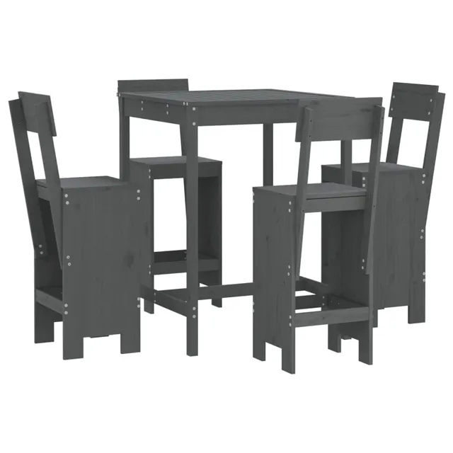 vidaXL Heim & Garten 5-tlg. Gartenbar-Set Holz Grau Kiefer