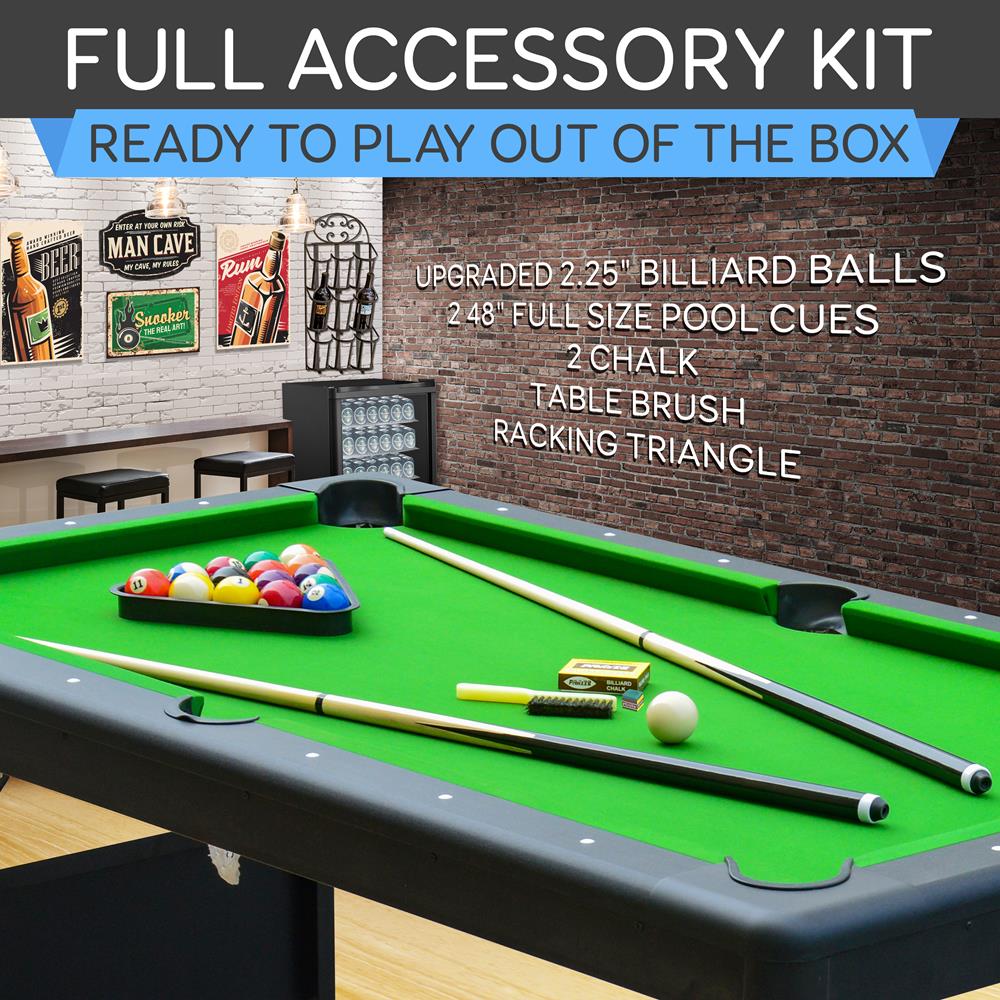 Serenelife Game Tables Billardtisch klappbar 6-ft mit Zubehör