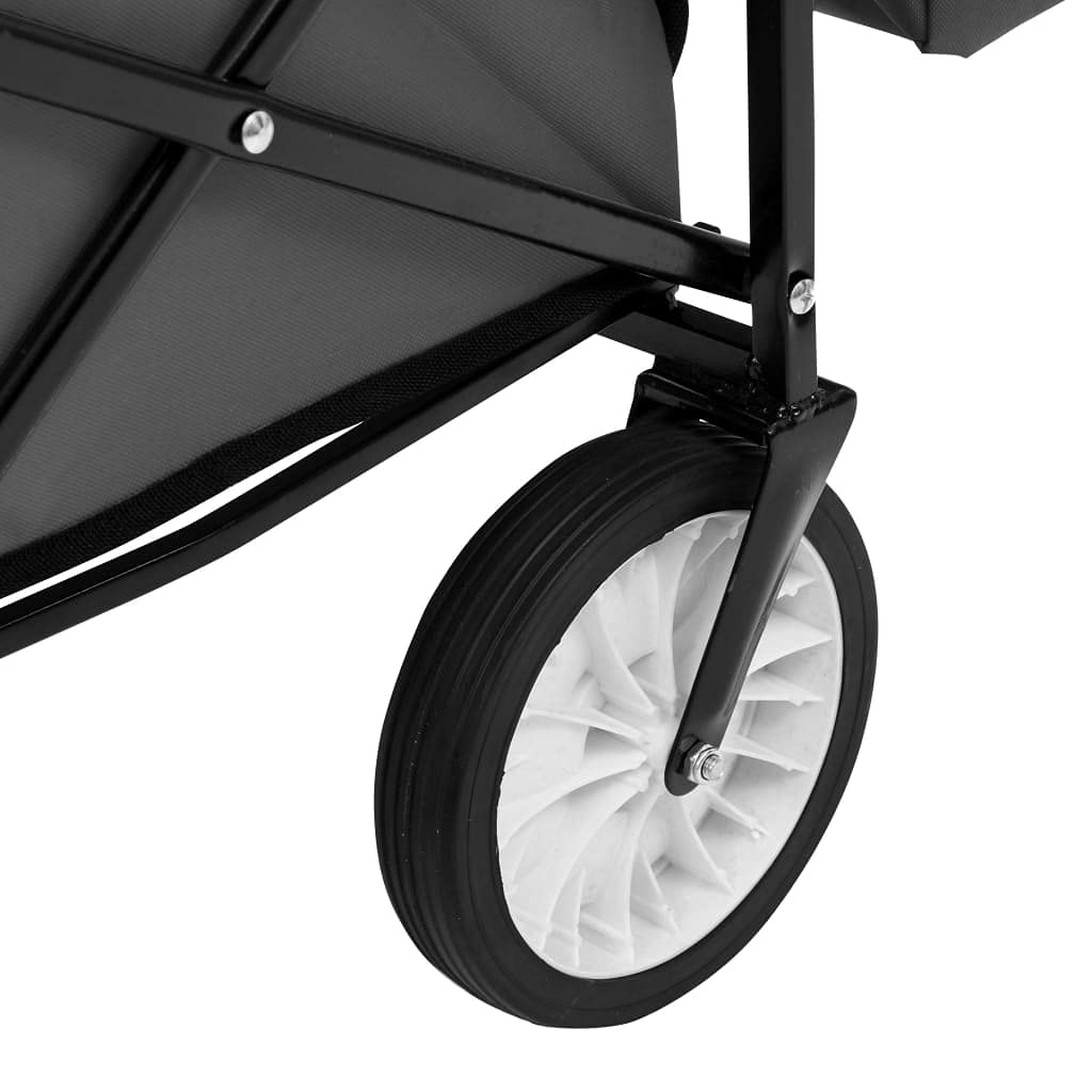vidaXL Heim & Garten Bollerwagen Klappbar Grau Sonnendach