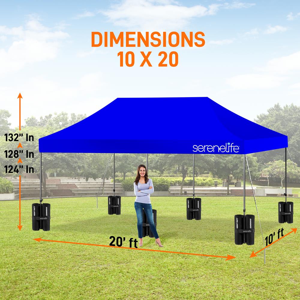 SereneLife Faltpavillon 3x6m wasserdicht UV50+ Blau