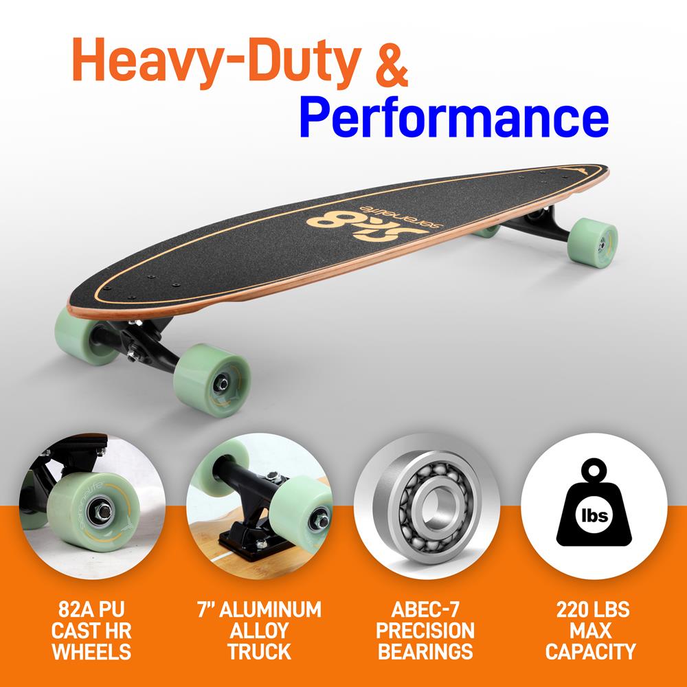 Serenelife Skateboard Mini Cruiser Komplettboard Schwarz Ahorn