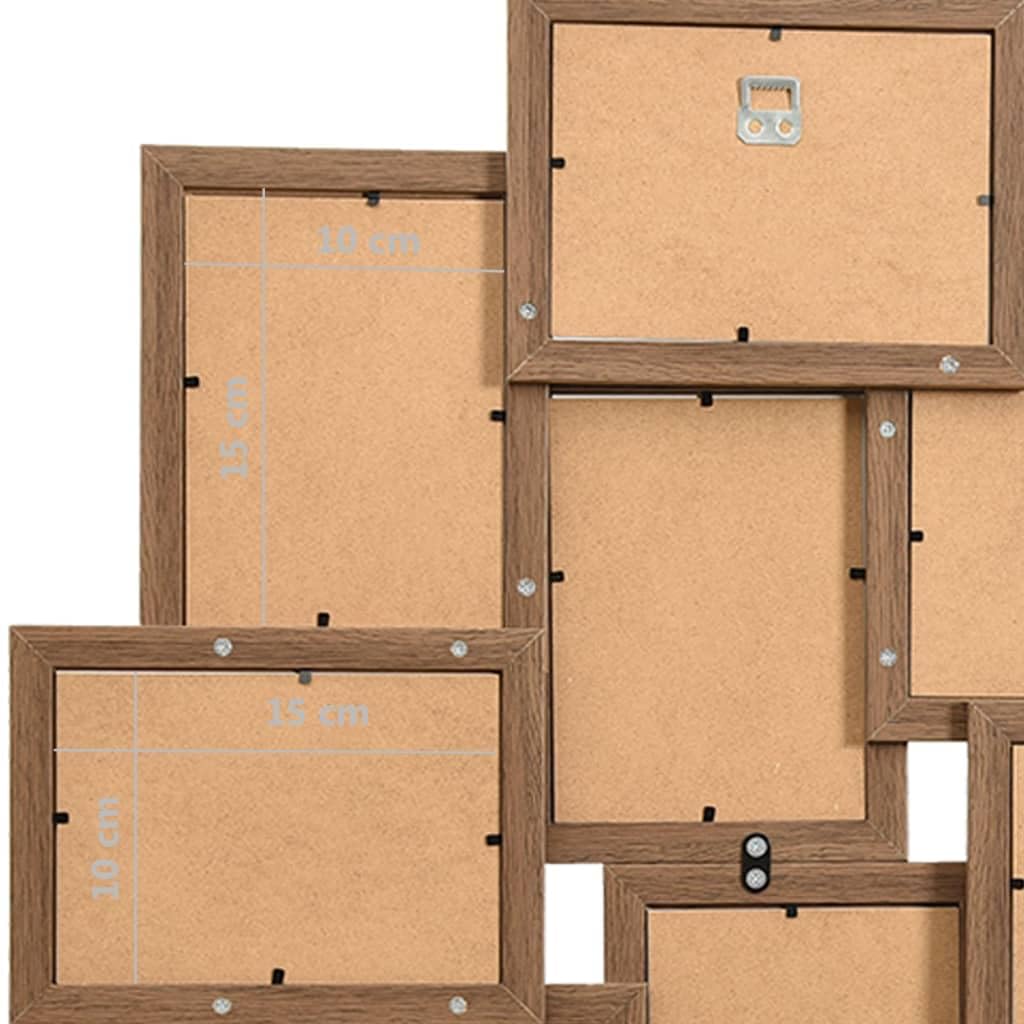 vidaXL Heim & Garten Collage Bilderrahmen 10x 10x15 Hellbraun MDF