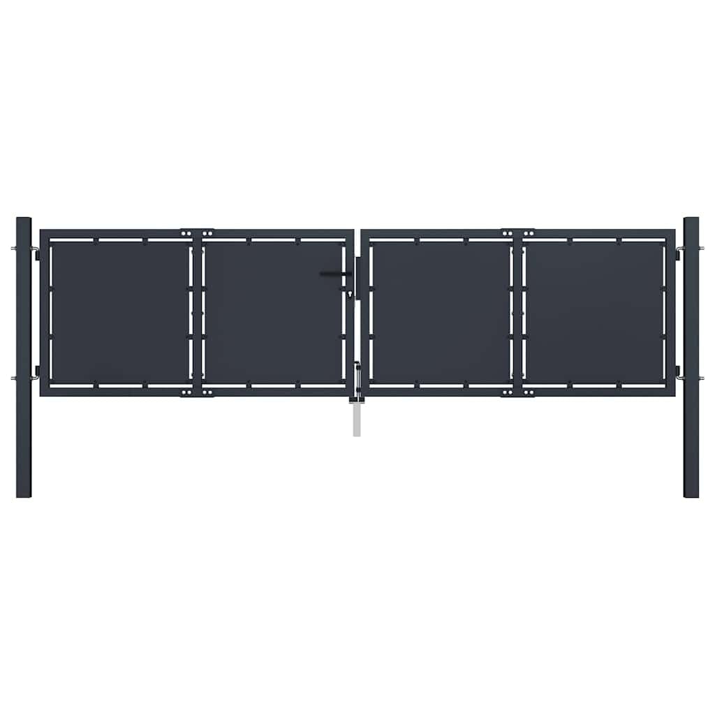 vidaXL Gartentor Stahl 100x100 cm Anthrazit mit Schloss