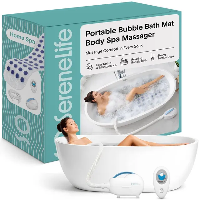 Serenelife AZPHSPAMT22 Sprudel Badematte mit Pumpe Fernbedienung