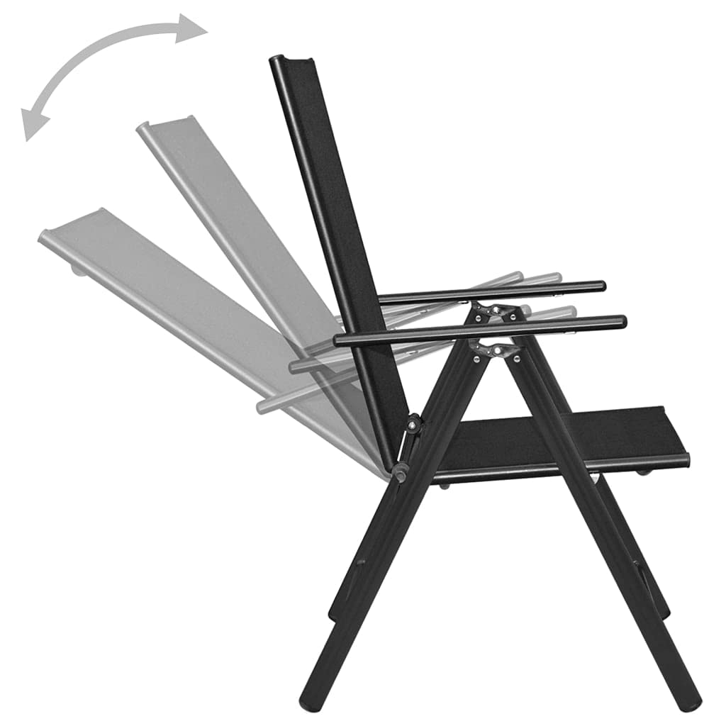 vidaXL Heim & Garten Bistroset 3-tlg schwarz Alu