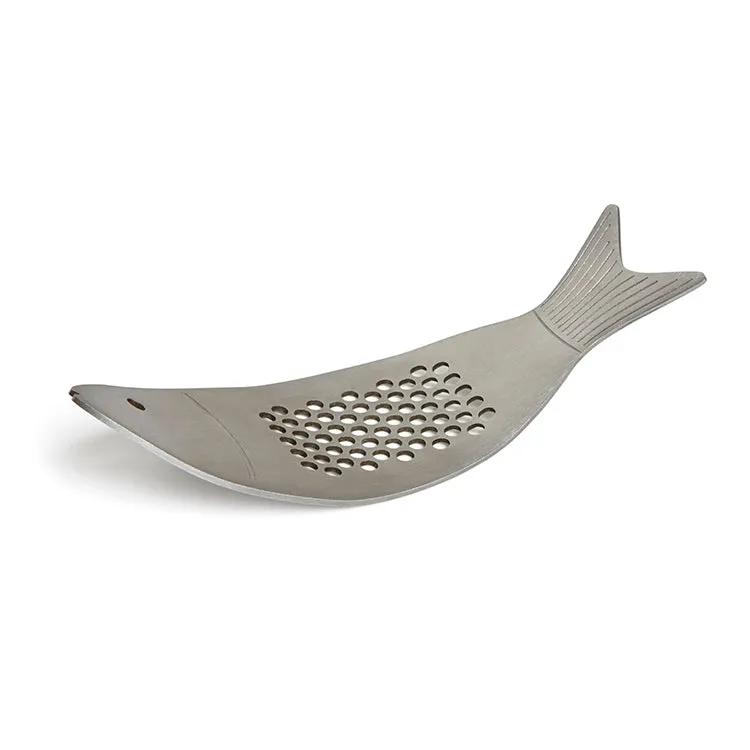 Kikkerland Home Fish Knoblauchpresse Edelstahl
