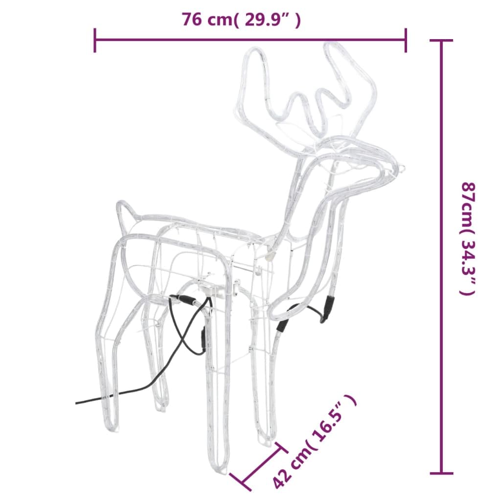 vidaXL Heim & Garten Weihnachtsrentier 2St warmweiß 87cm