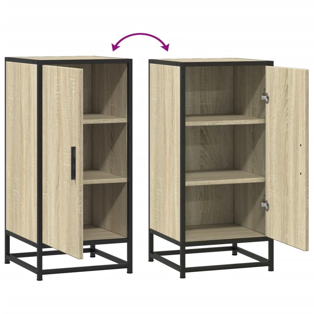vidaXL Sideboard Sonoma-Eiche 35,5x35x76 cm Metallgestell