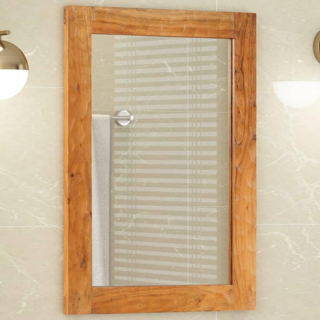vidaXL Heim & Garten Badspiegel 50x70 cm Akazie Holz