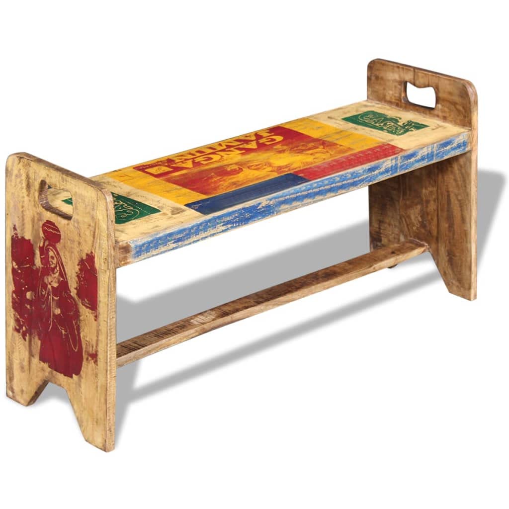 vidaXL Sitzbank Cola Altholz 100x30x50 cm recycelt