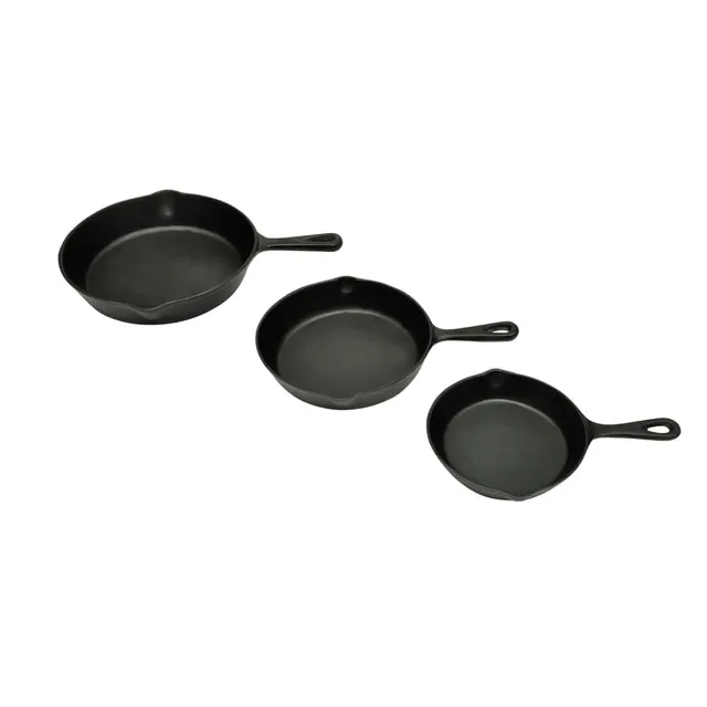 vidaXL Heim & Garten Steakpfannen Set Gusseisen 3-tlg 27 cm Induktion