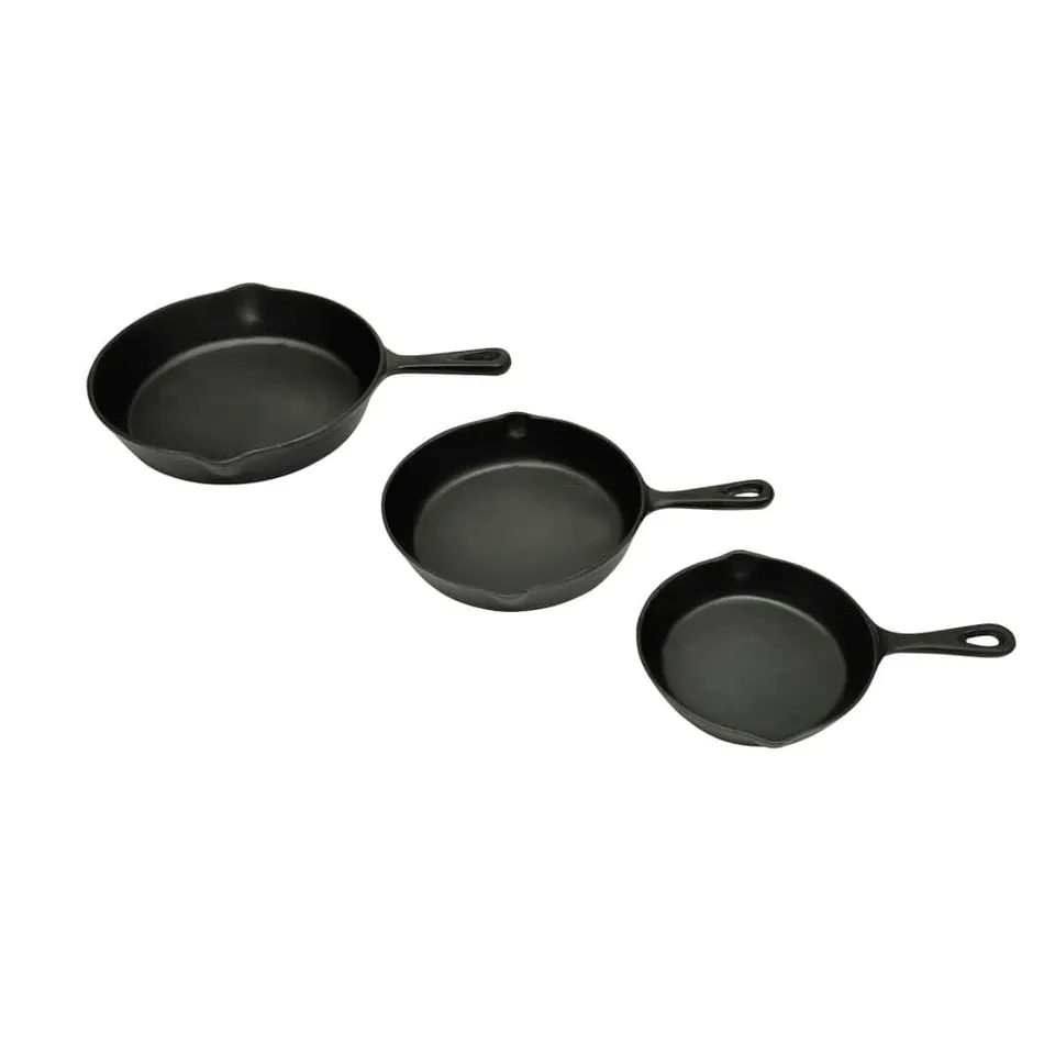 vidaXL Heim & Garten Steakpfannen Set Gusseisen 3-tlg 27 cm Induktion