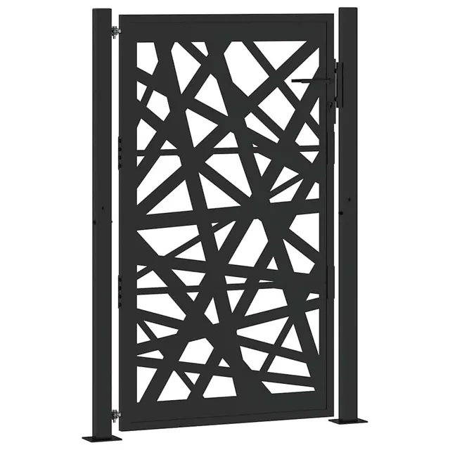 vidaXL Gartentor Schwarz Stahl Abschließbar 100x150 cm