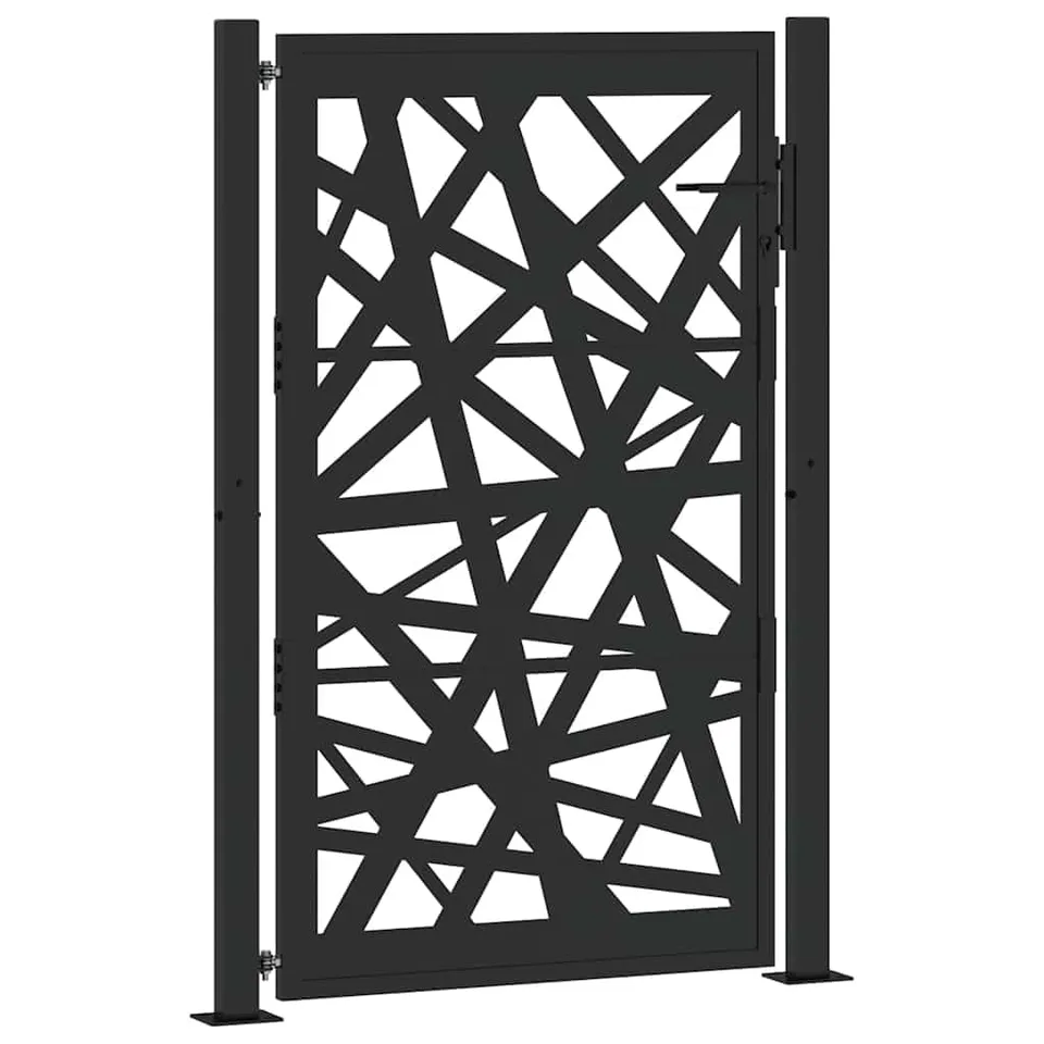 vidaXL Gartentor Schwarz Stahl Abschließbar 100x150 cm