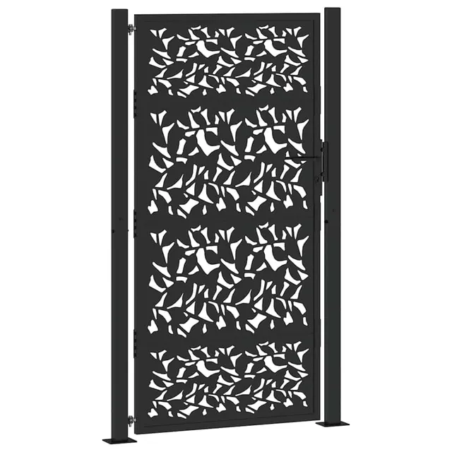 vidaXL Heim & Garten Gartentor 100x175cm Schwarz Stahl