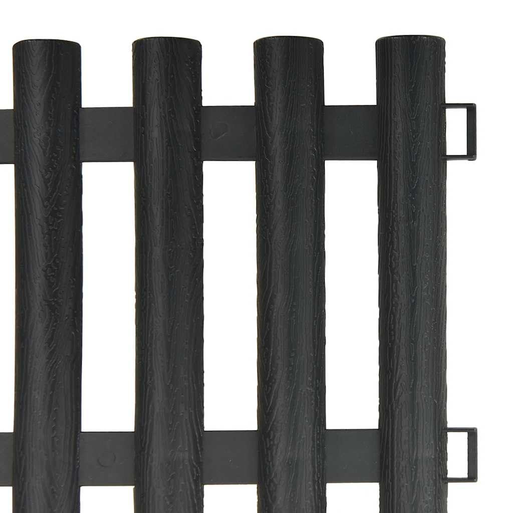 vidaXL Heim & Garten Rasenkante Palisade 10 m Anthrazit PP