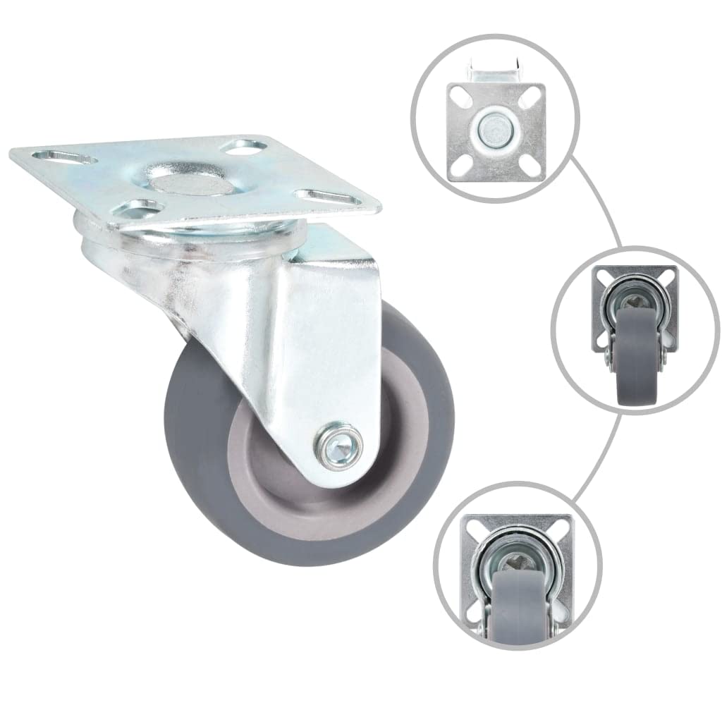 vidaXL Wirtschaft & Industrie Lenkrollen 50 mm 24 Stk. TPR 35 kg