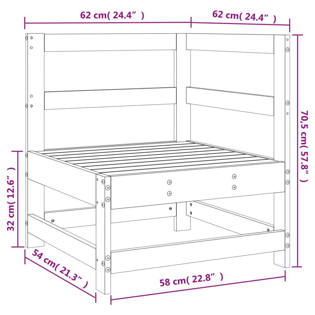 vidaXL Heim & Garten Garten-Ecksofa Weiß Kiefernholz