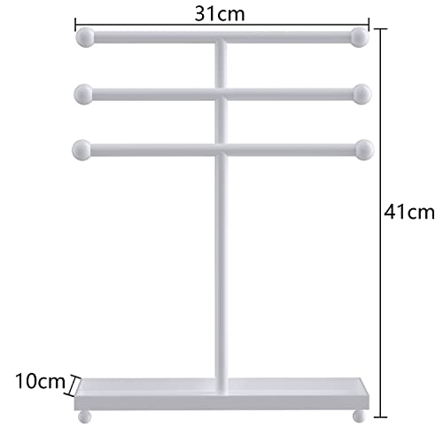 Intirilife Schmuckbaum Eisen Weiß 3-stufig 31x10x41 cm
