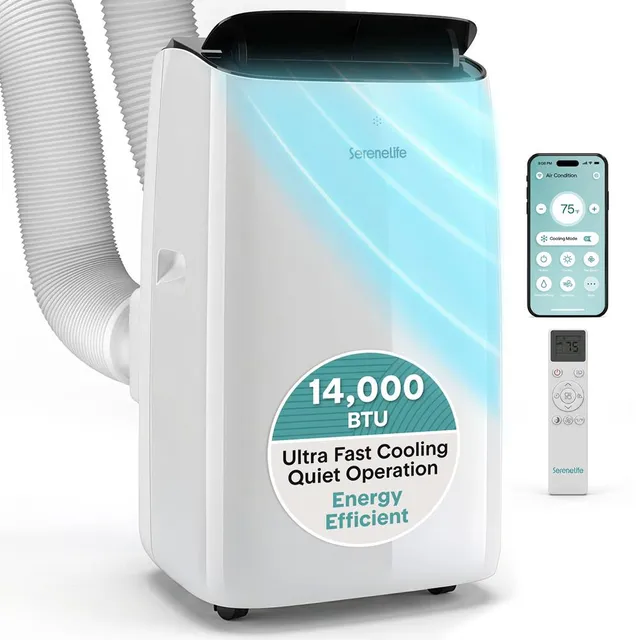 Serenelife Portable AC Klimagerät 14000 BTU Grau WiFi Inverter