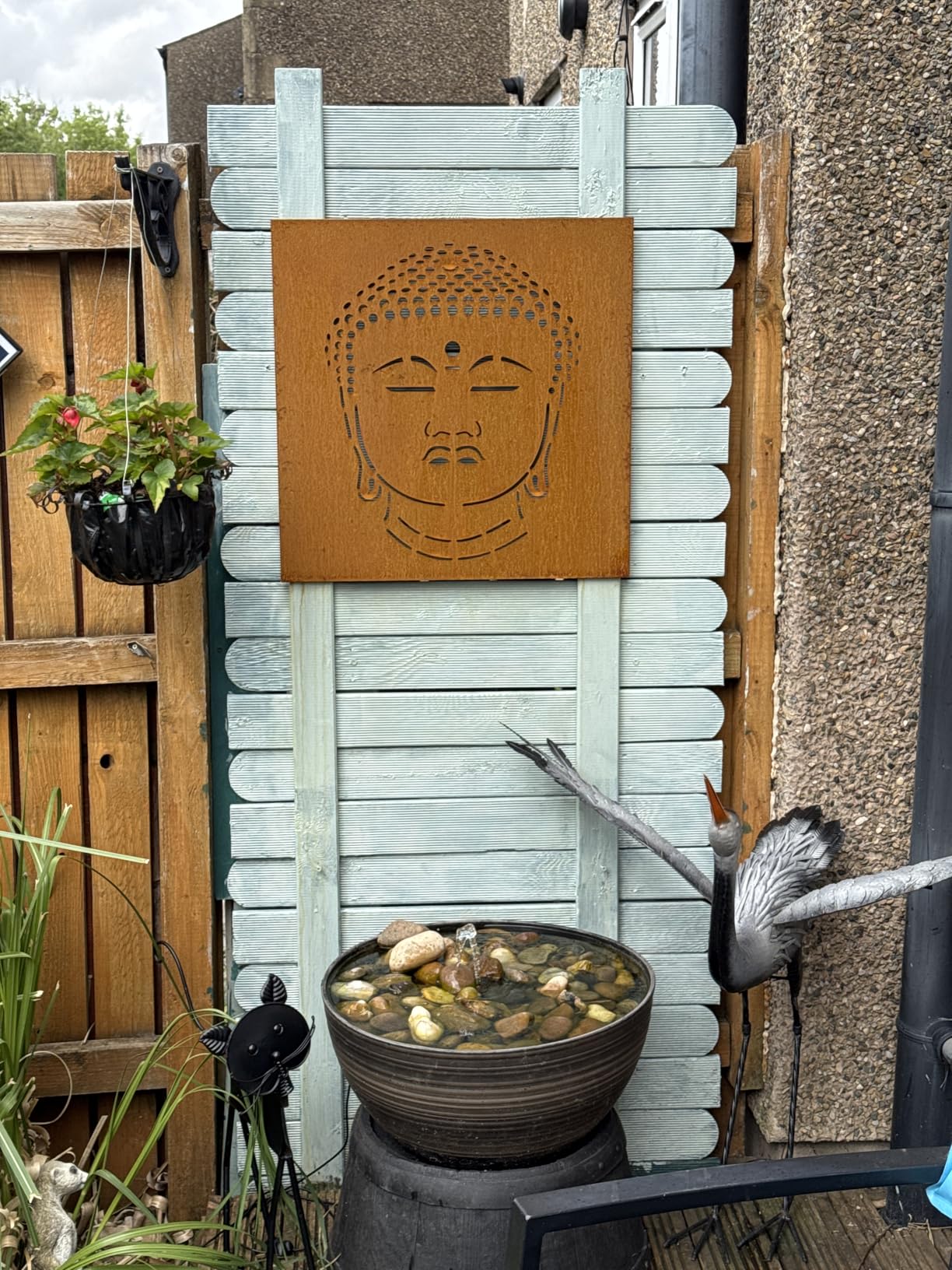 vidaXL Garten-Wanddeko 55x55cm Cortenstahl Buddha-Kopf Rost