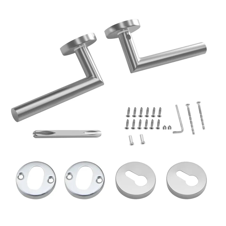 Intirilife Türklinken Set Edelstahl Silber für Innentüren