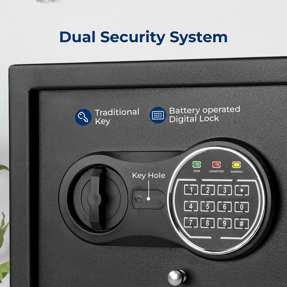 Serenelife SLDS110SCE Tresor Schwarz Elektronikschloss Stahl
