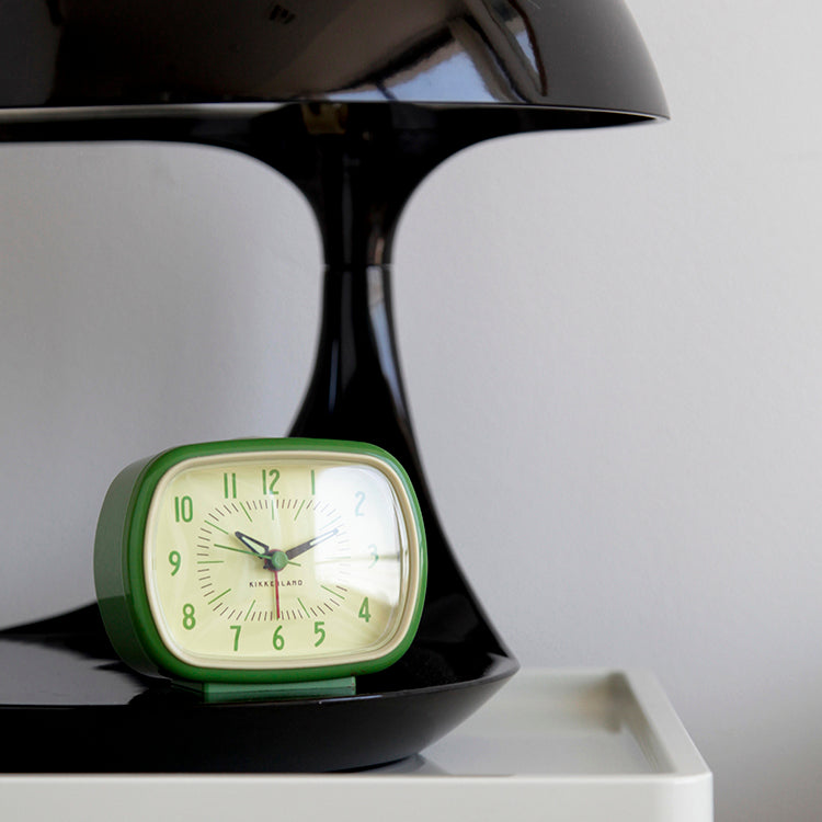 Kikkerland Home Retro Wecker Grün Analog mit Alarm