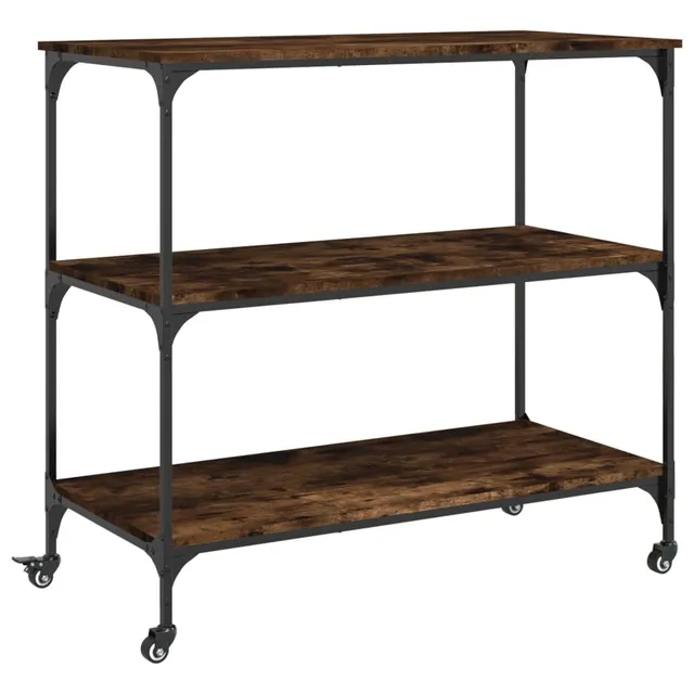 vidaXL Küchenwagen Räuchereiche 102x50x95 cm Rollen