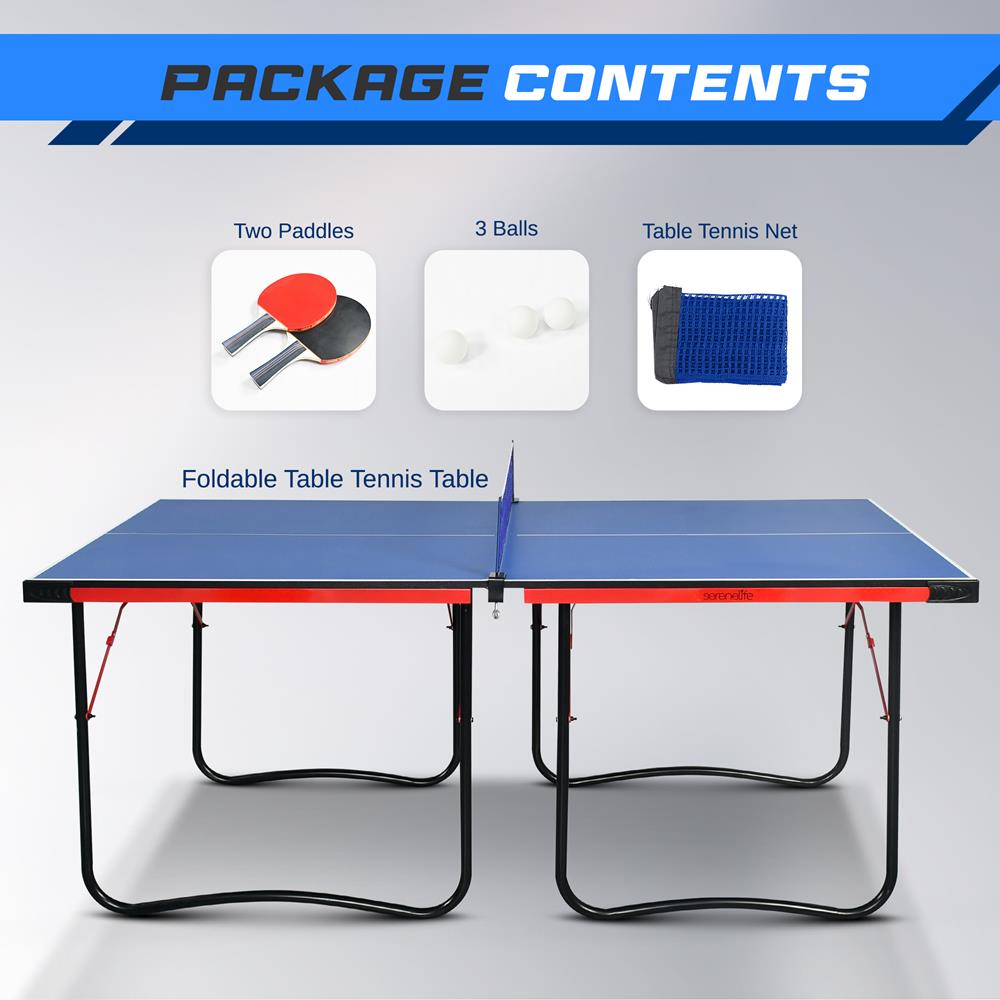 Serenelife Game Tables Tischtennisplatte 6x3 Blau klappbar