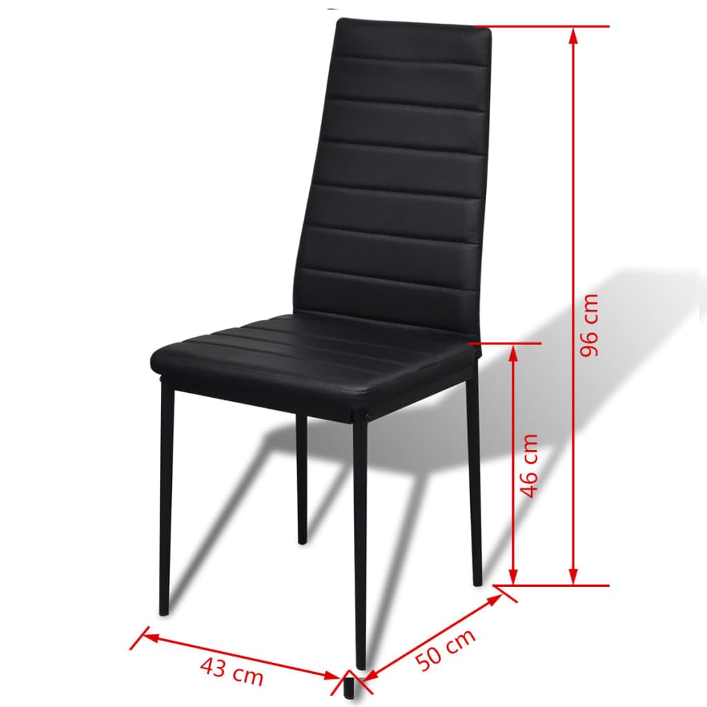 vidaXL Heim & Garten Essgruppe 5-tlg Schwarz Glas Kunstleder