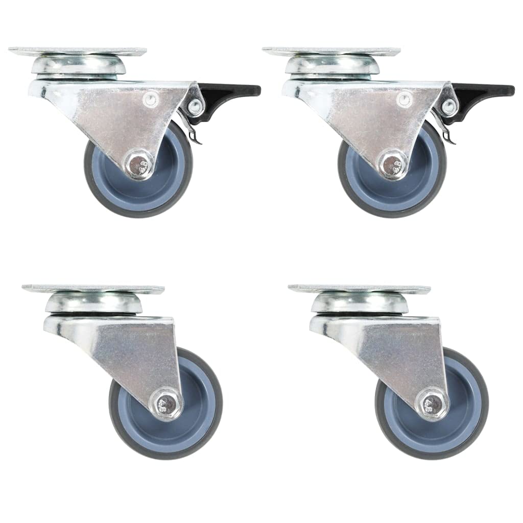 vidaXL Lenkrollen Zwillingsrad 50 mm Rollen 4 Stk. mit Bremse