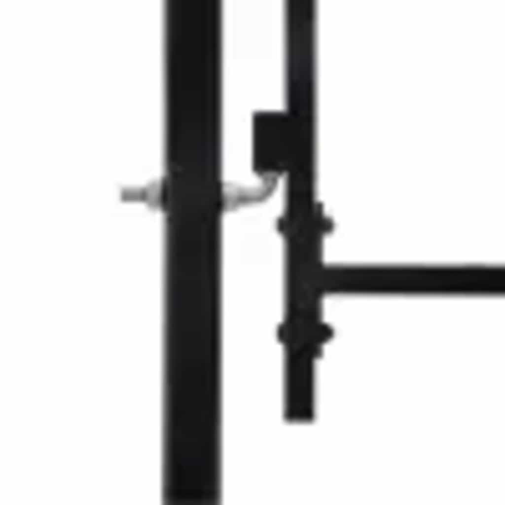 vidaXL Zauntor Stahl Schwarz 299,5x125cm Doppelflügel Tor