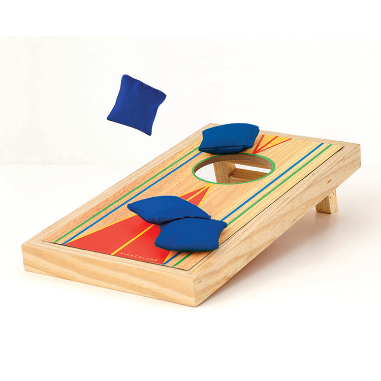 Kikkerland Home Mini Bag Toss Wurfspiel Holz mit 4 Beuteln