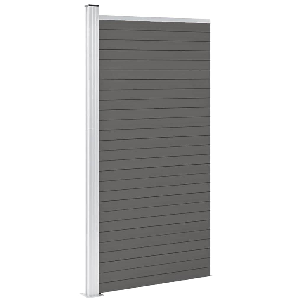 vidaXL Heim & Garten Zaunelement WPC 95x186 cm Grau Steck