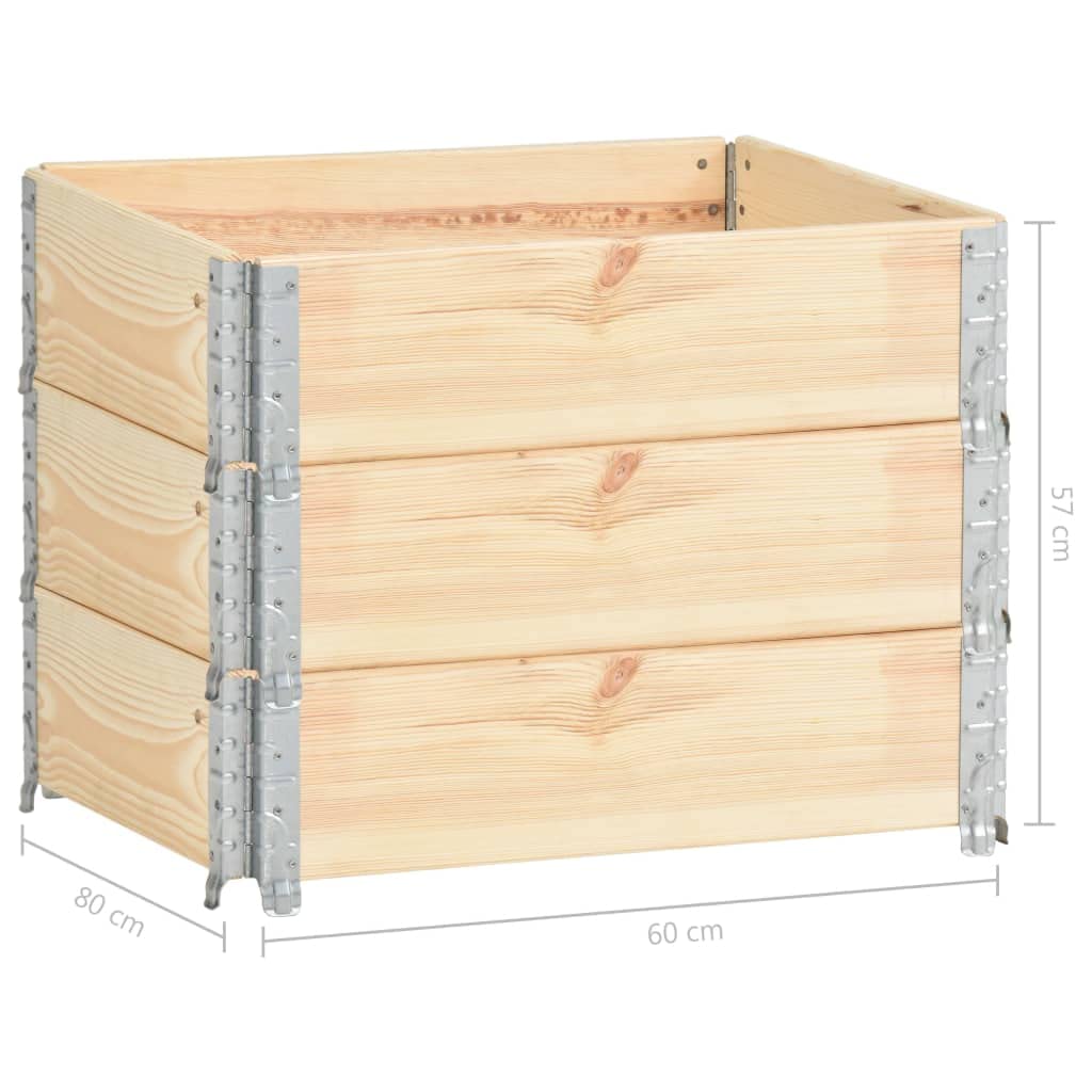 vidaXL Heim & Garten Palettenrahmen 60x80 Kiefer 3 Stück