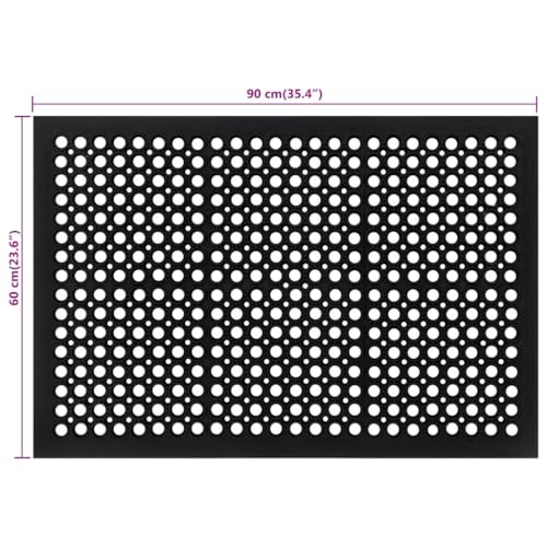 vidaXL Heim & Garten Fußmatte 60x90 cm rechteckig Gummi Drainage