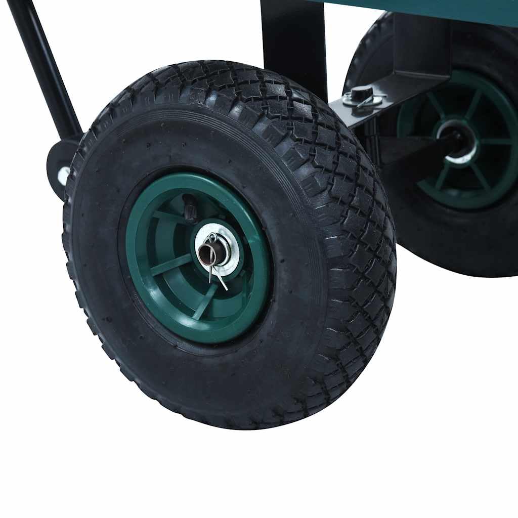 vidaXL Gartenwagen Stahl schwarz 350 kg mit Luftreifen