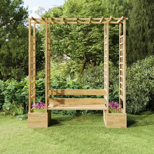 vidaXL Heim & Garten Pergola Kiefer Bank Pflanzkasten