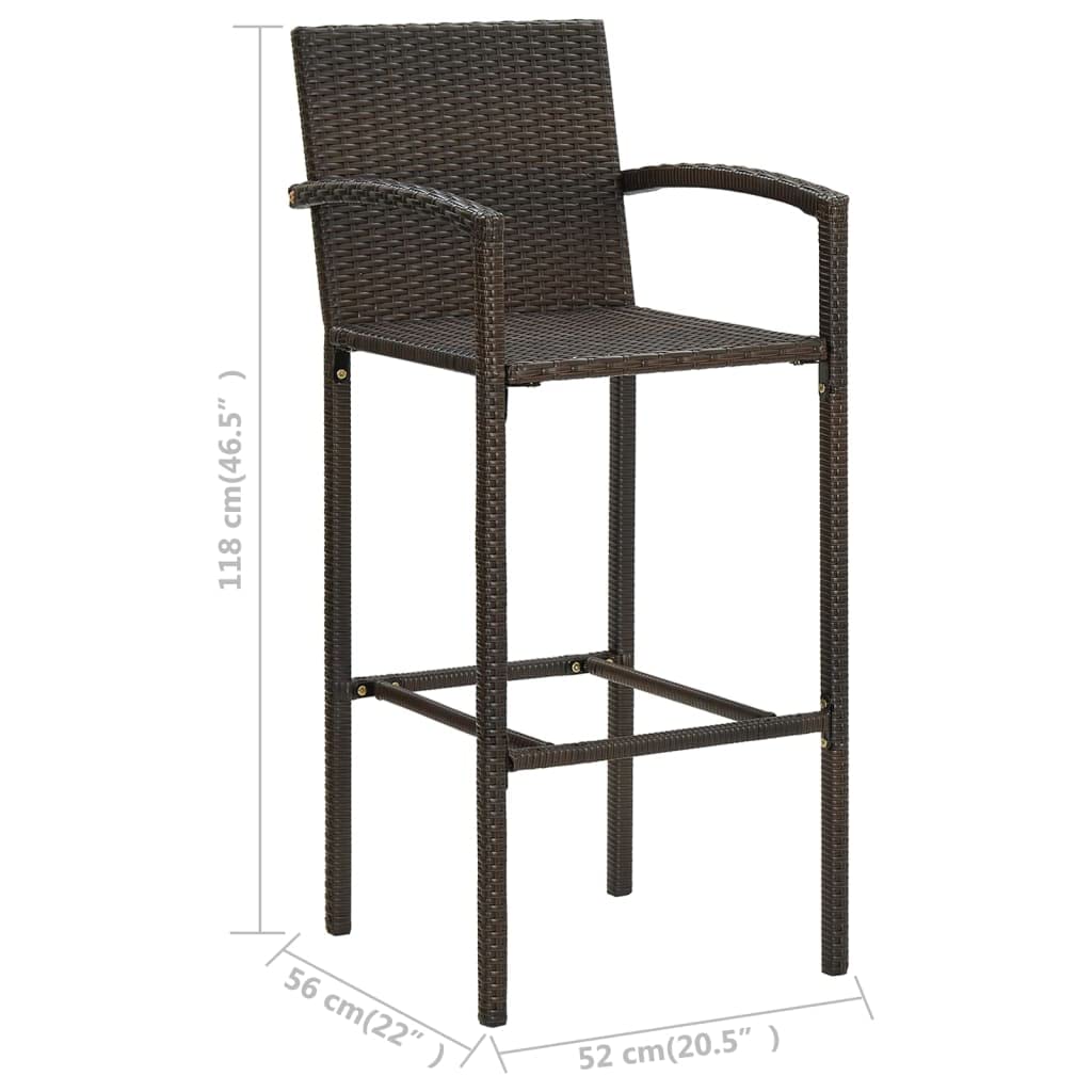 vidaXL Heim & Garten Gartenbar-Set 7-tlg braun Rattan