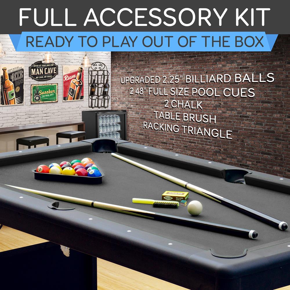 Serenelife Game Tables SLPLTB76BK Billardtisch 6ft Grün klappbar