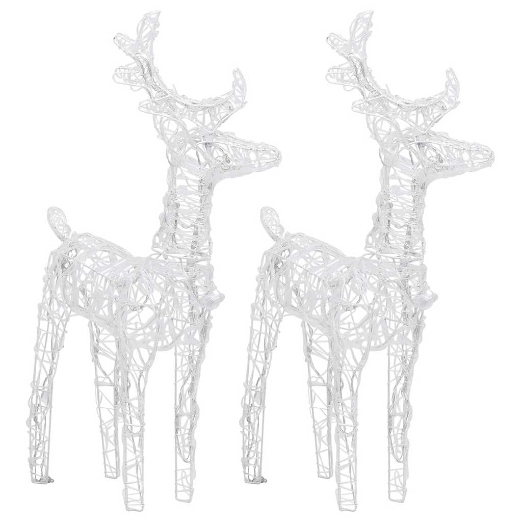 vidaXL LED-Rentiere 2 Stk Weihnachtsdeko Blau 80 LEDs Acryl