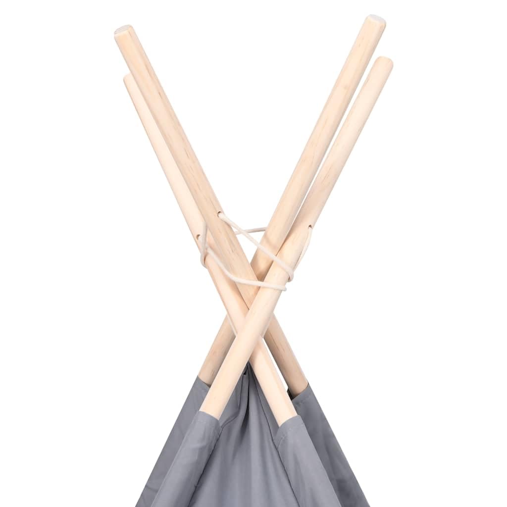vidaXL Tipi-Zelt Grau 120x120x150 cm mit Tasche
