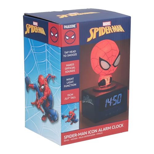 Paladone Spiderman Wecker Nachtlicht Musik Marvel Batterie